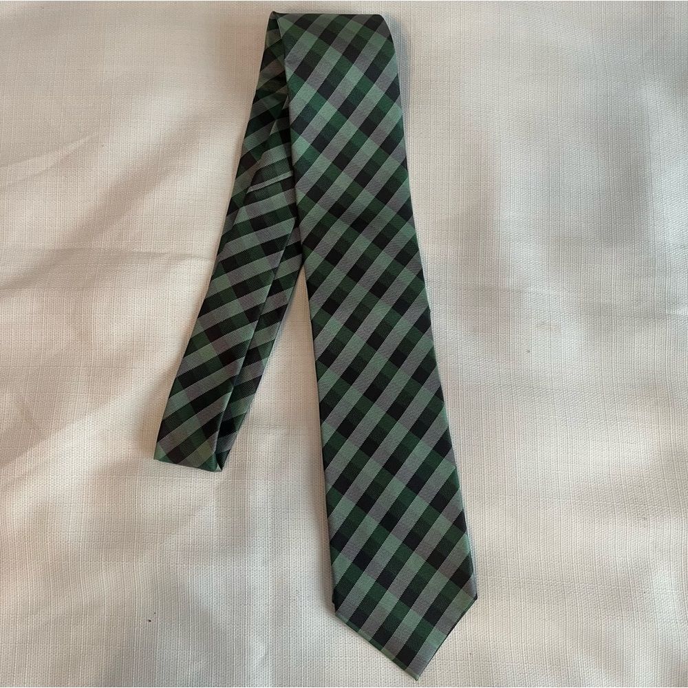 Van Heusen Checkered Necktie Tie Green NWT